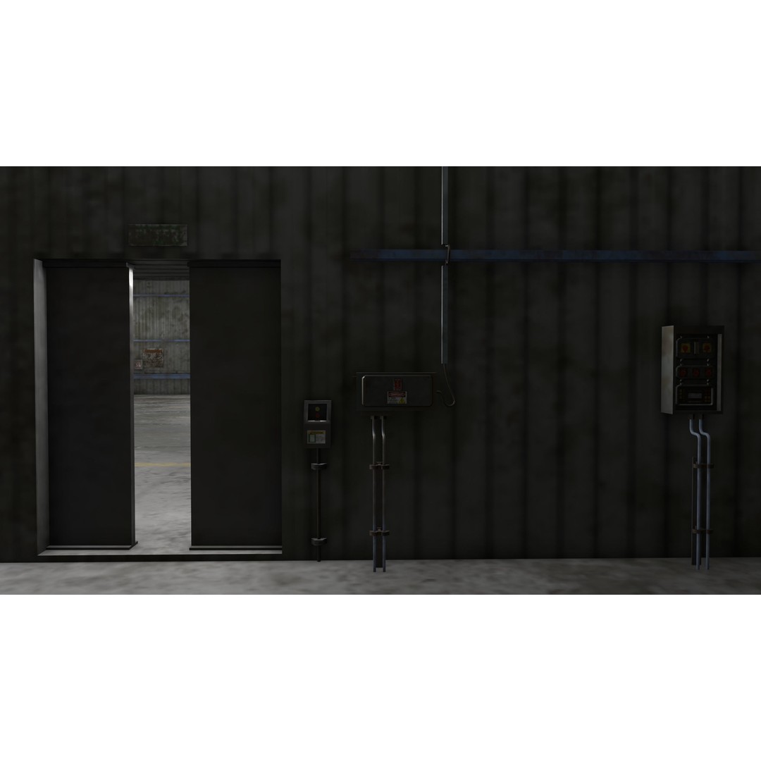 Old Dirty Garage 3D Model – Low Poly PBR Game Asset, FBX, OBJ - View 30