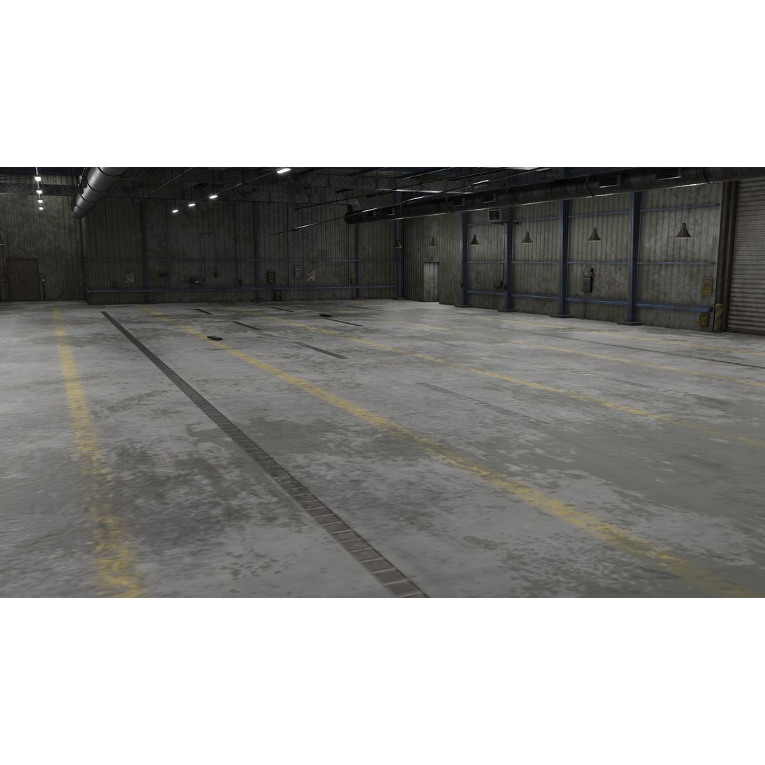 Old Dirty Garage 3D Model – Low Poly PBR Game Asset, FBX, OBJ - View 4