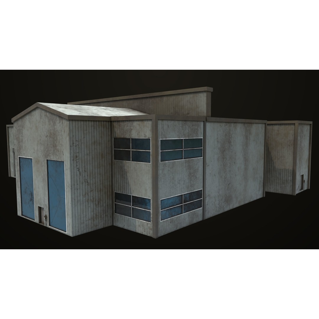Old Dirty Garage 3D Model – Low Poly PBR Game Asset, FBX, OBJ - View 7