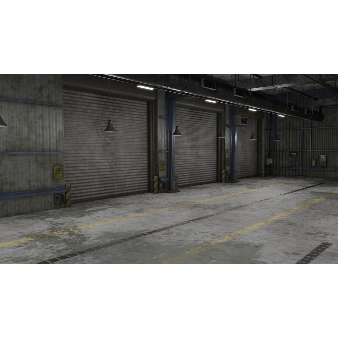 Old Dirty Garage 3D Model – Low Poly PBR Game Asset, FBX, OBJ - View 9