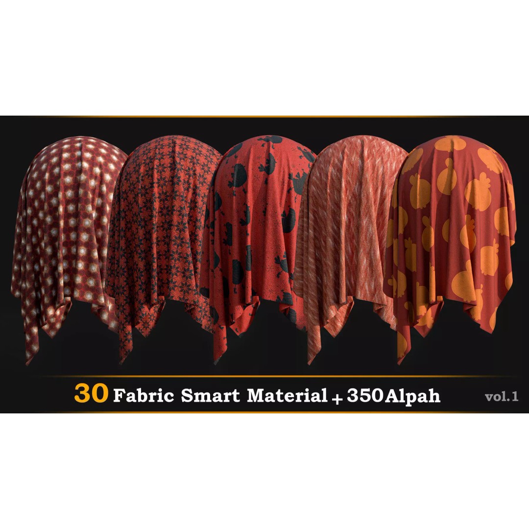 30 Fabric Smart Materials 3D Model – Cute Alpha Textures, 4K - View 2