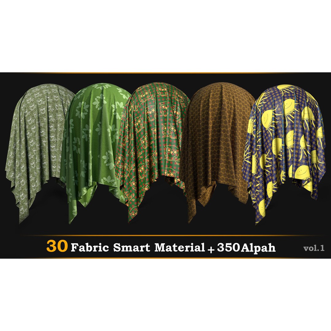 30 Fabric Smart Materials 3D Model – Cute Alpha Textures, 4K - View 5