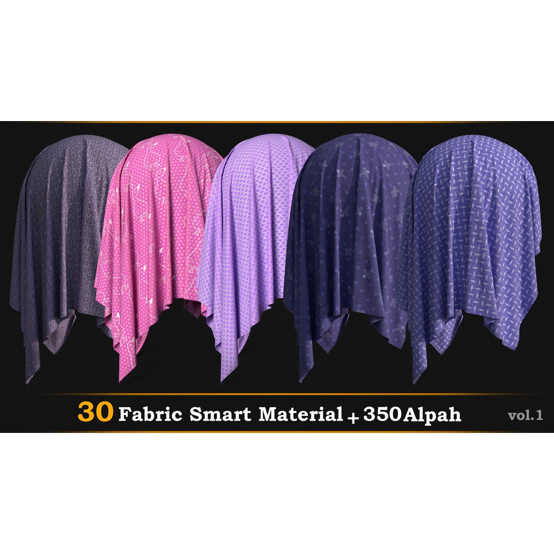 30 Fabric Smart Materials 3D Model – Cute Alpha Textures, 4K - View 6
