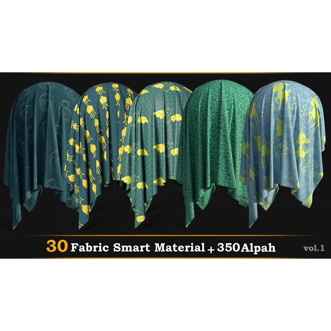 30 Fabric Smart Materials 3D Model – Cute Alpha Textures, 4K - View 7
