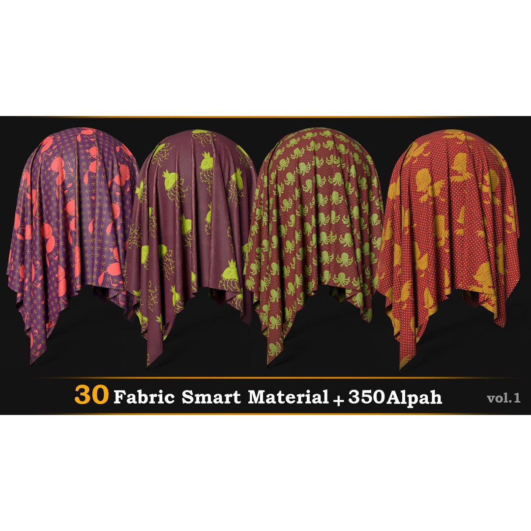 30 Fabric Smart Materials 3D Model – Cute Alpha Textures, 4K - View 8