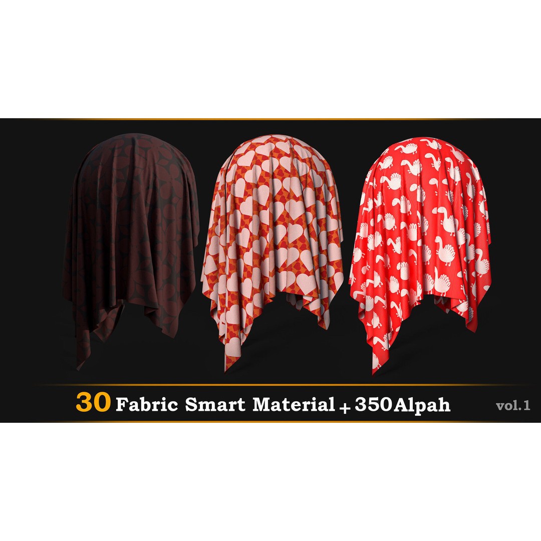 30 Fabric Smart Materials 3D Model – Cute Alpha Textures, 4K - View 9