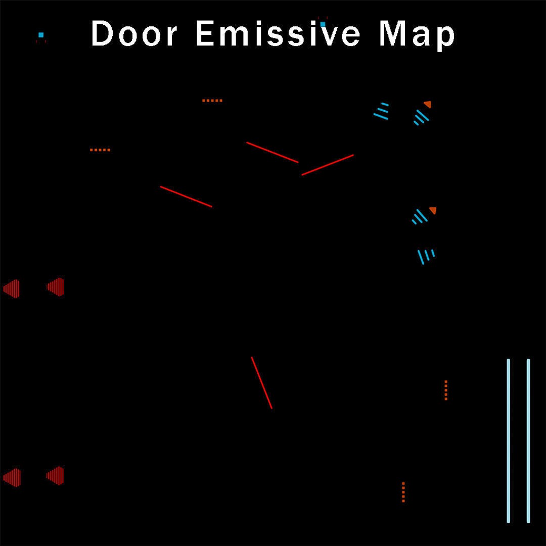 Sci-Fi Door 3D Model – Low Poly Game Asset, PBR Textures Included