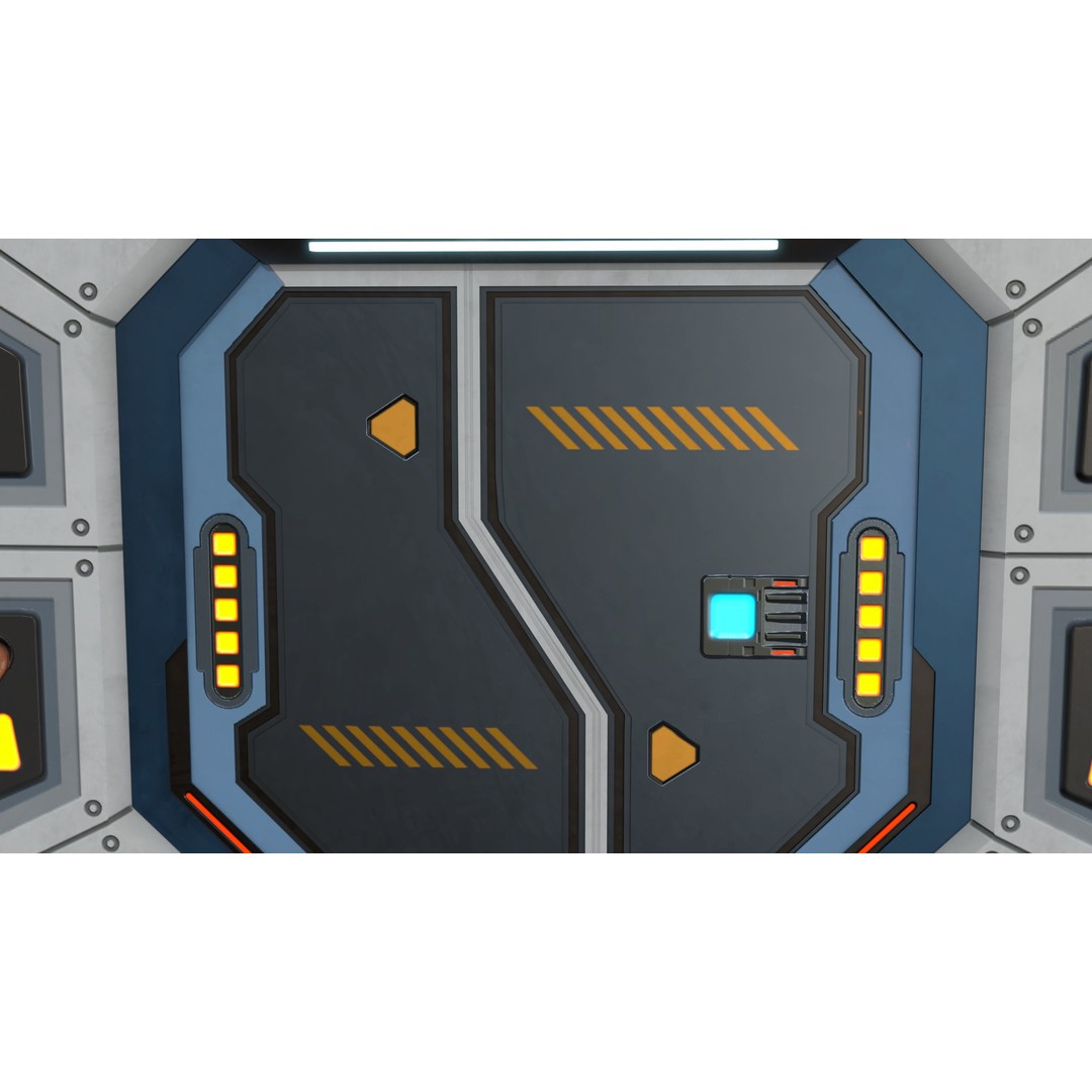 Sci-Fi Door 3D Model – Low Poly Game Asset, PBR Textures Included - View 10