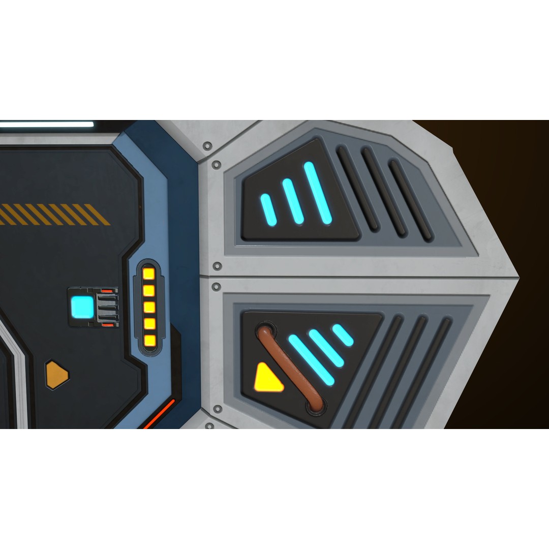 Sci-Fi Door 3D Model – Low Poly Game Asset, PBR Textures Included - View 11