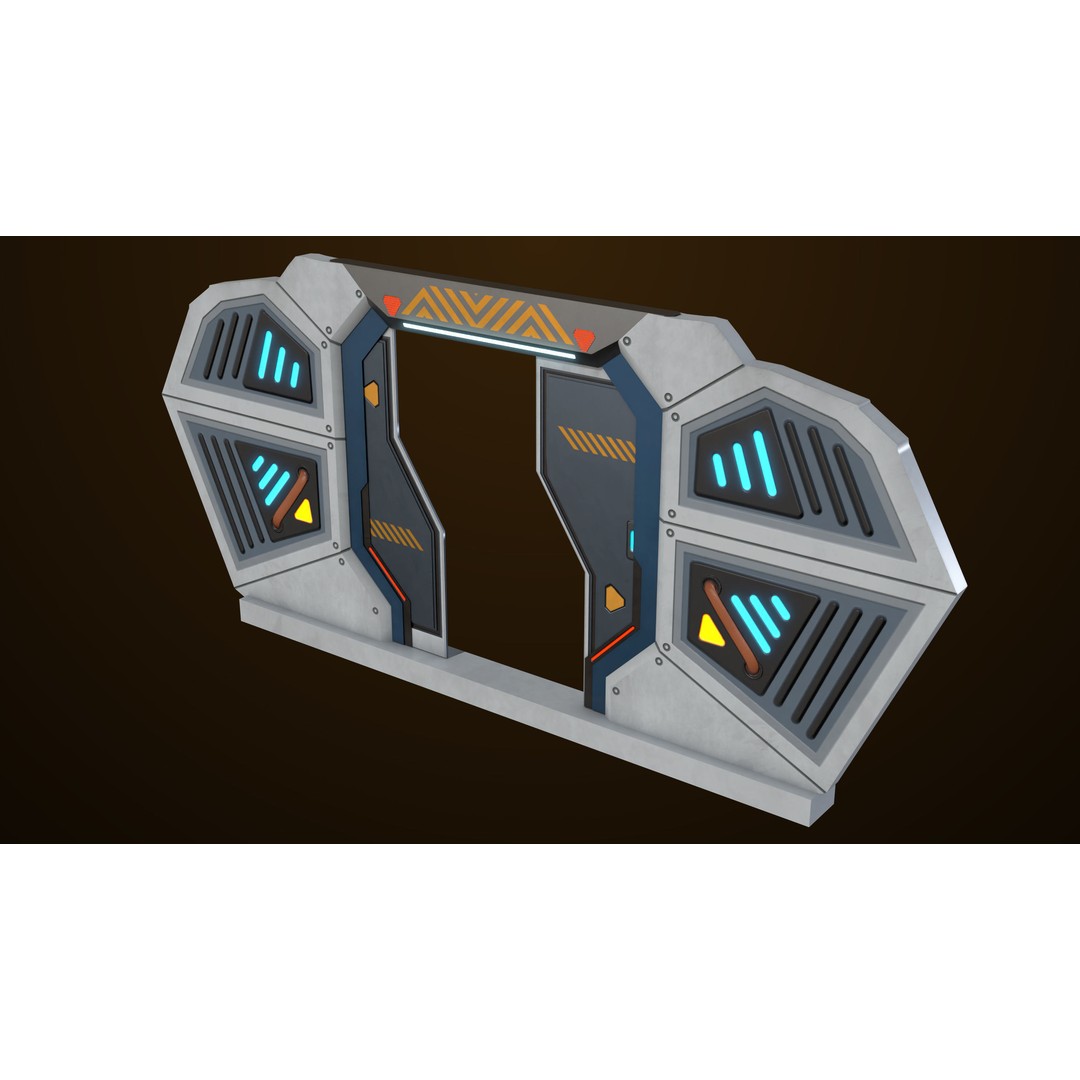 Sci-Fi Door 3D Model – Low Poly Game Asset, PBR Textures Included - View 19