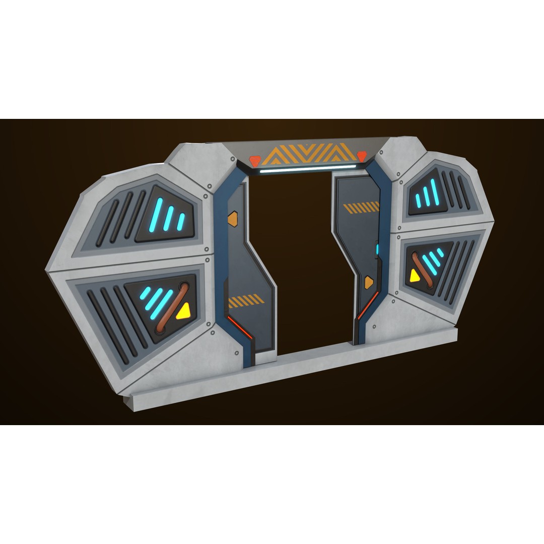 Sci-Fi Door 3D Model – Low Poly Game Asset, PBR Textures Included - View 20