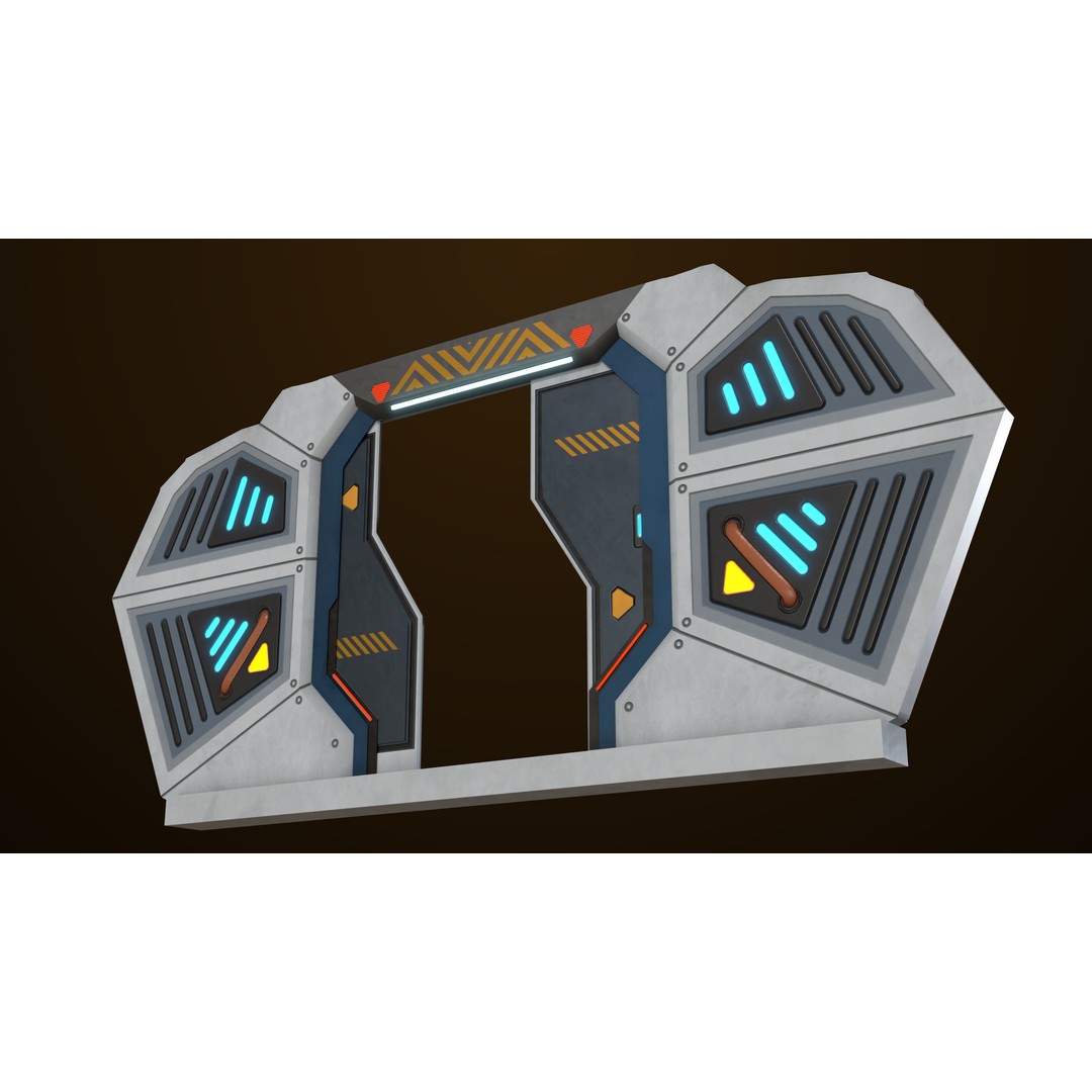 Sci-Fi Door 3D Model – Low Poly Game Asset, PBR Textures Included - View 21