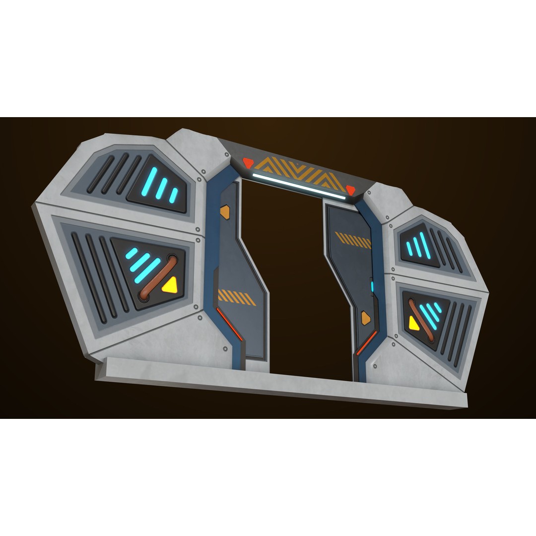 Sci-Fi Door 3D Model – Low Poly Game Asset, PBR Textures Included - View 22