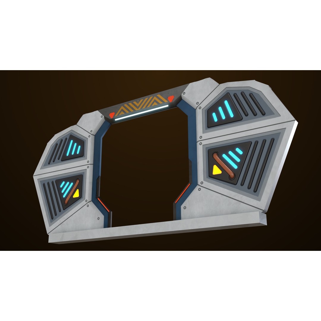 Sci-Fi Door 3D Model – Low Poly Game Asset, PBR Textures Included - View 26