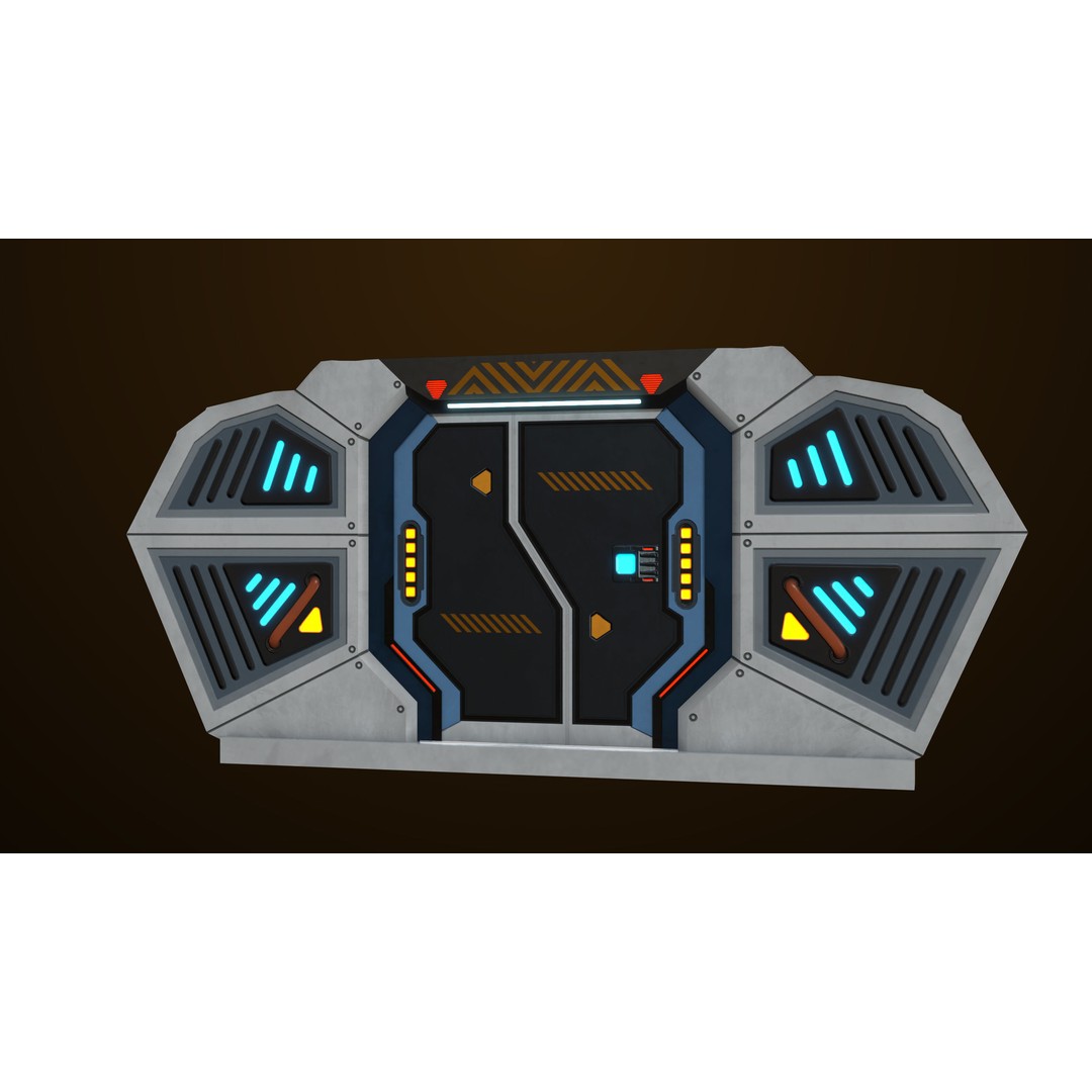 Sci-Fi Door 3D Model – Low Poly Game Asset, PBR Textures Included - View 5