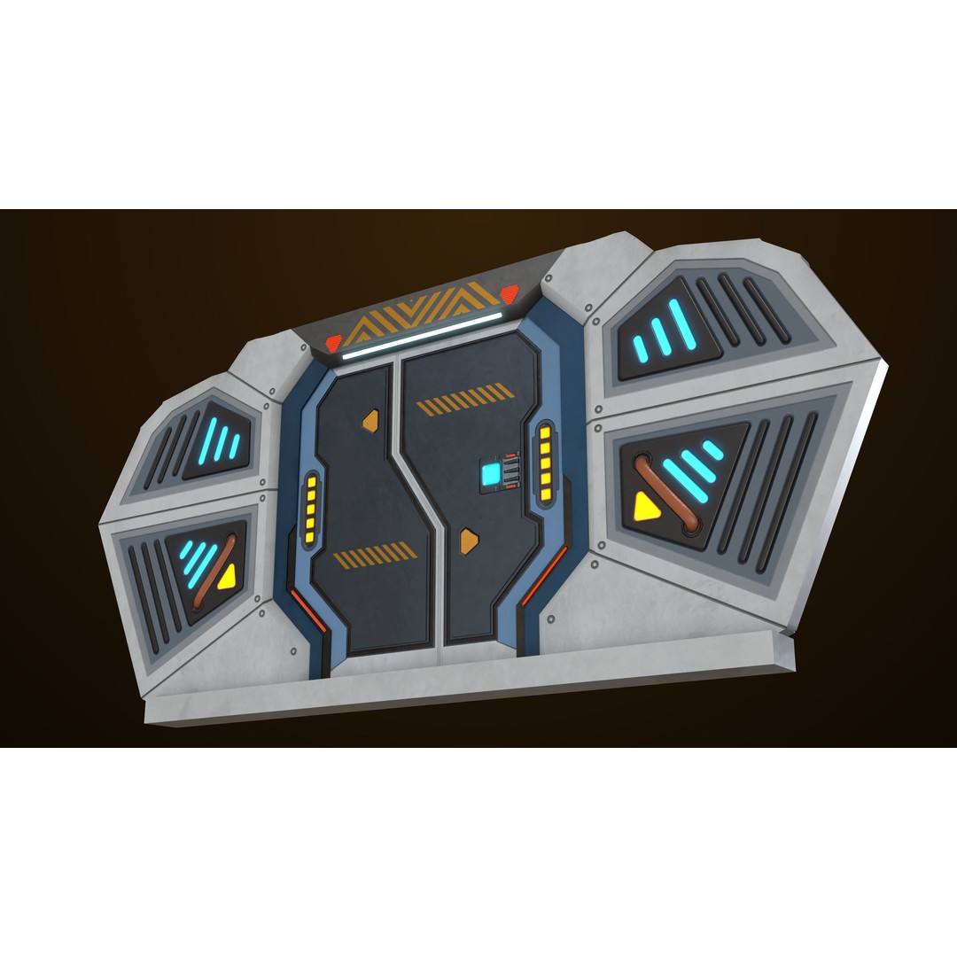 Sci-Fi Door 3D Model – Low Poly Game Asset, PBR Textures Included - View 7
