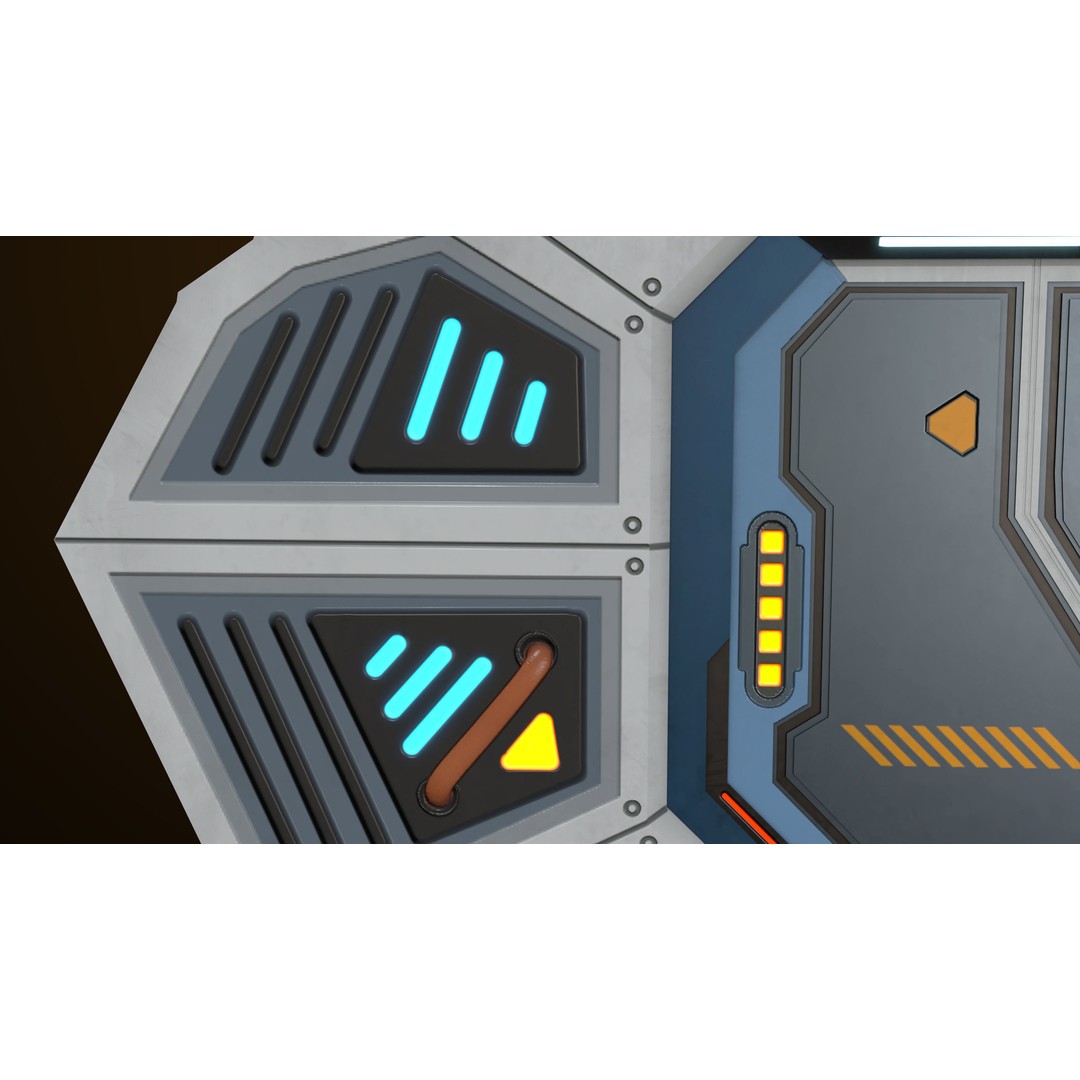 Sci-Fi Door 3D Model – Low Poly Game Asset, PBR Textures Included - View 9
