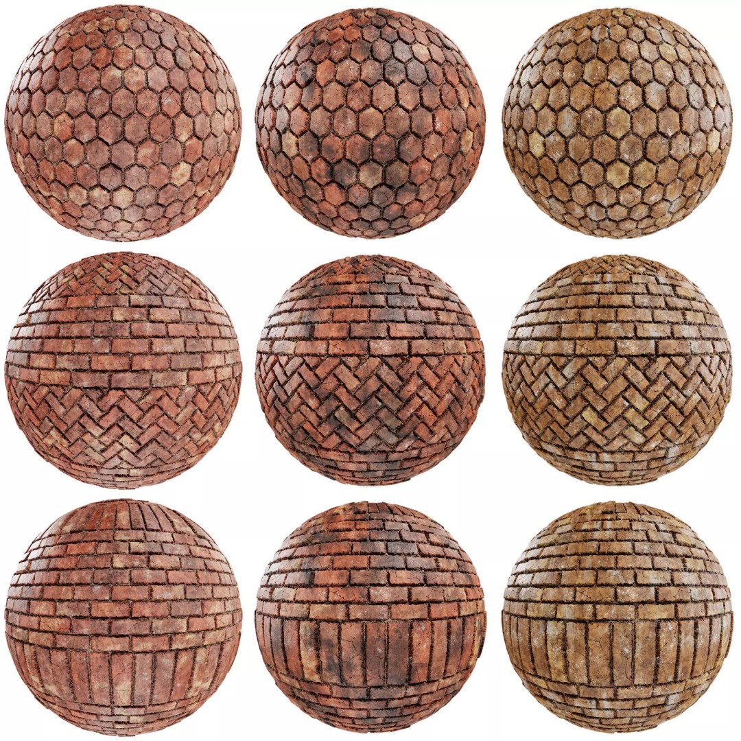 Brick Wall Texture Collection 3D Model – 8K PBR Textures for Archviz - View 2