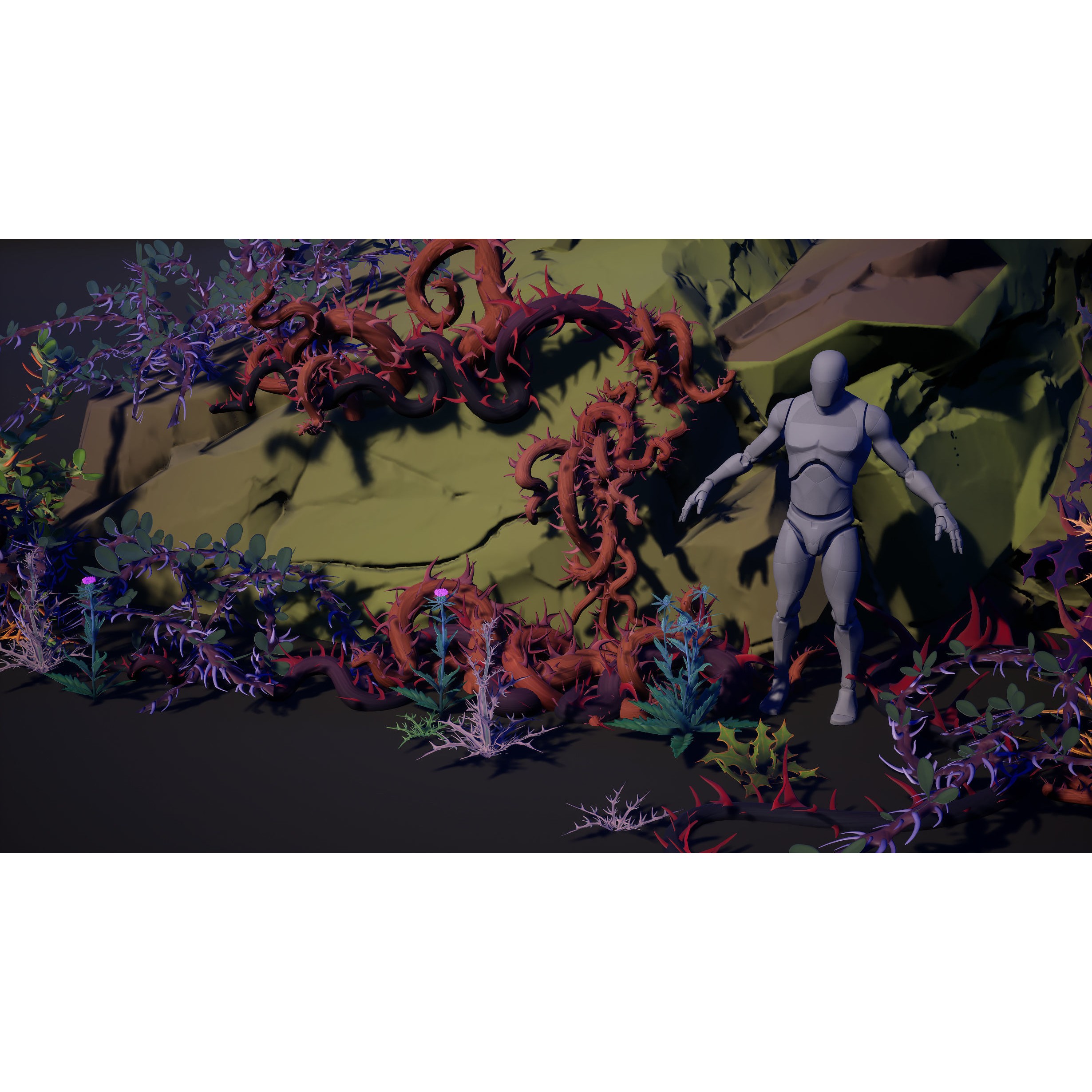 Spiky Plants Pack - Low-Poly Game-Ready 3D Model - View 21