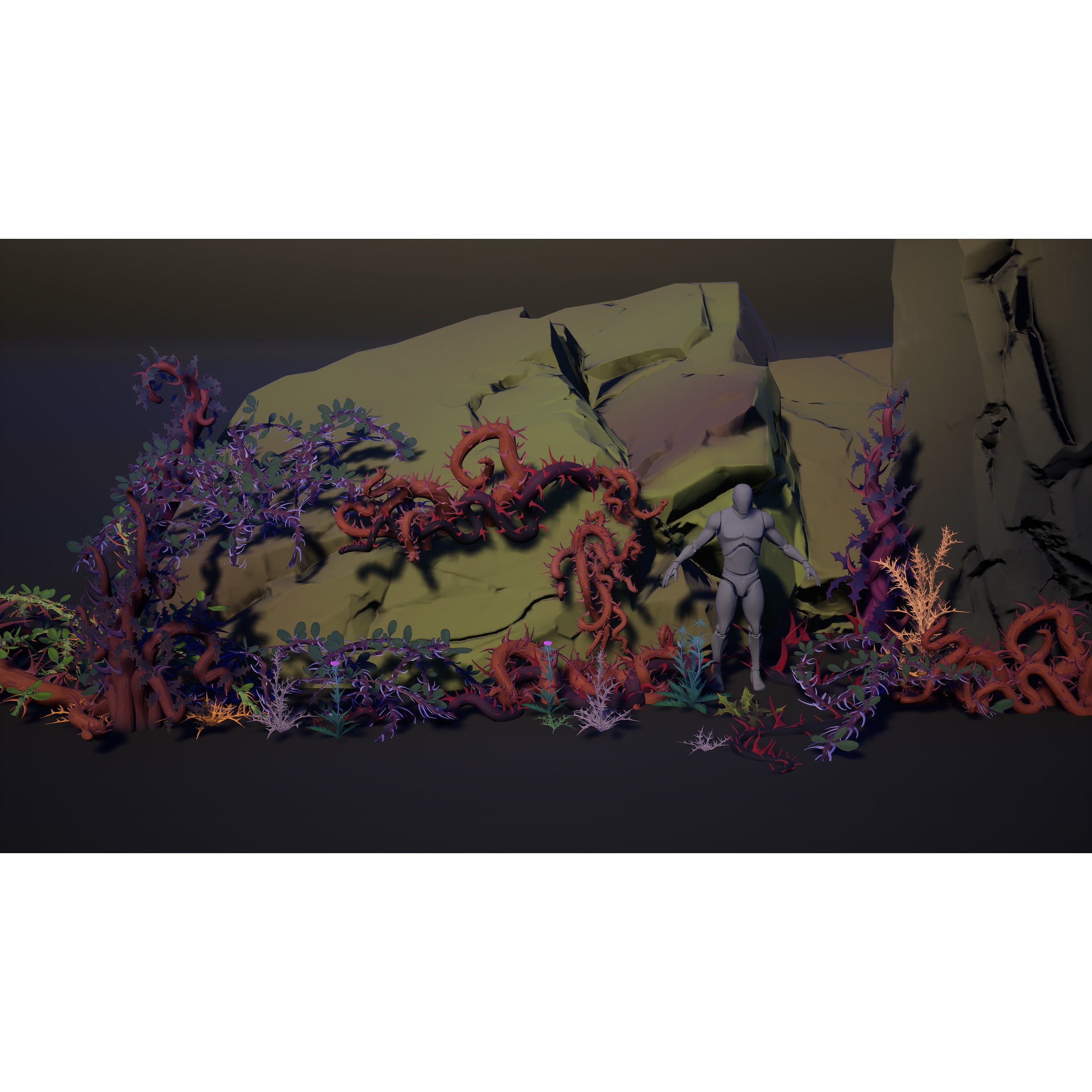 Spiky Plants Pack - Low-Poly Game-Ready 3D Model - View 22