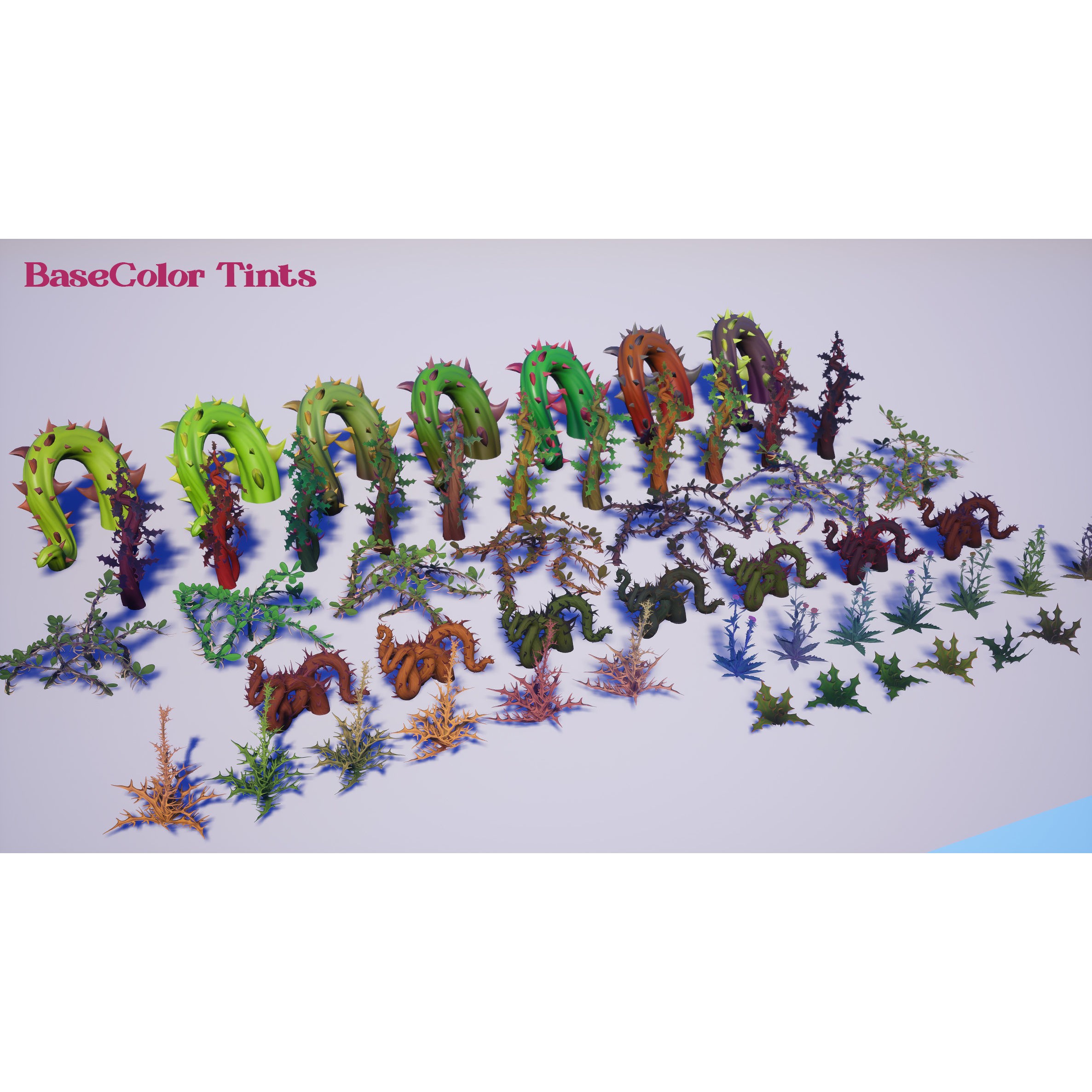 Spiky Plants Pack - Low-Poly Game-Ready 3D Model - View 24