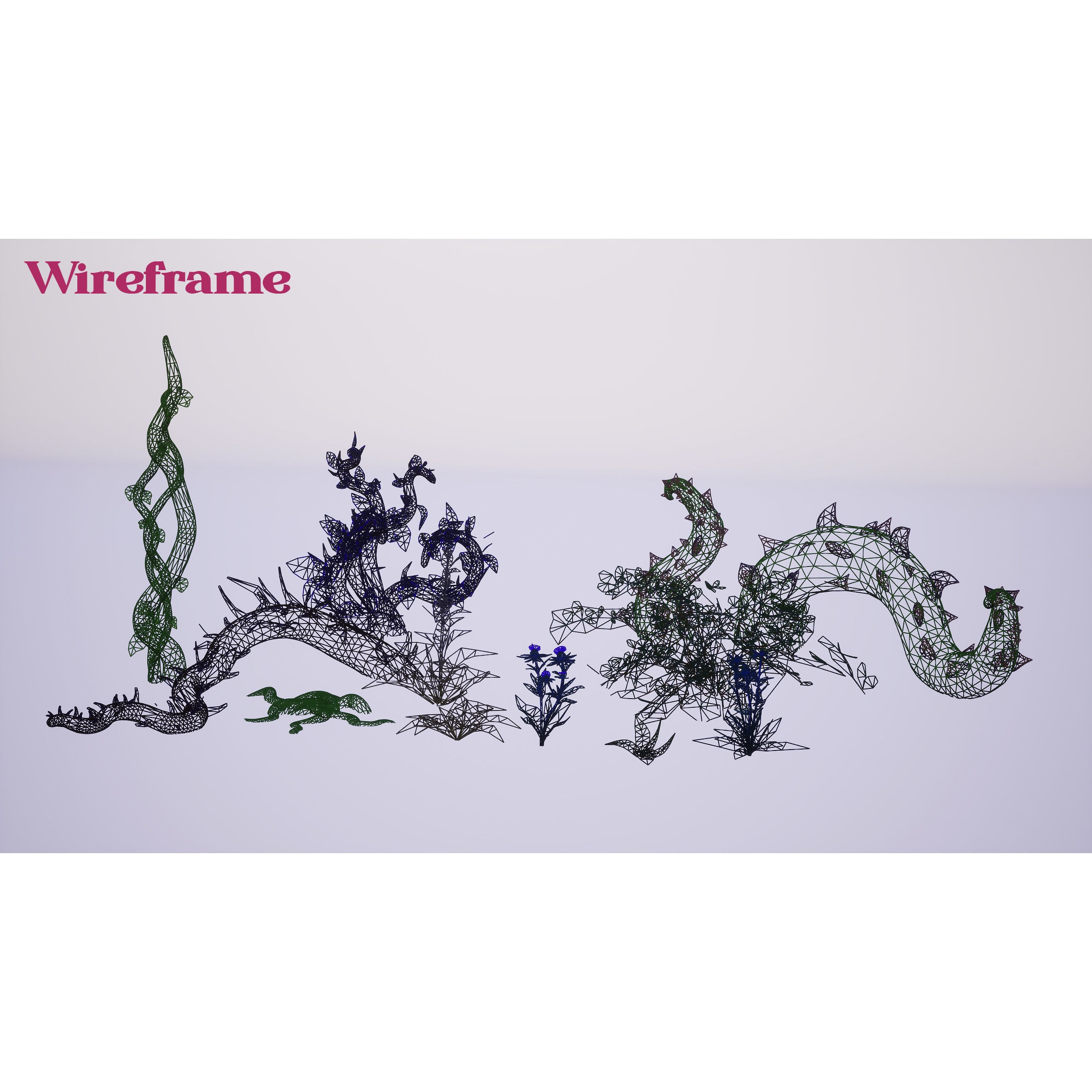 Spiky Plants Pack - Low-Poly Game-Ready 3D Model - View 26