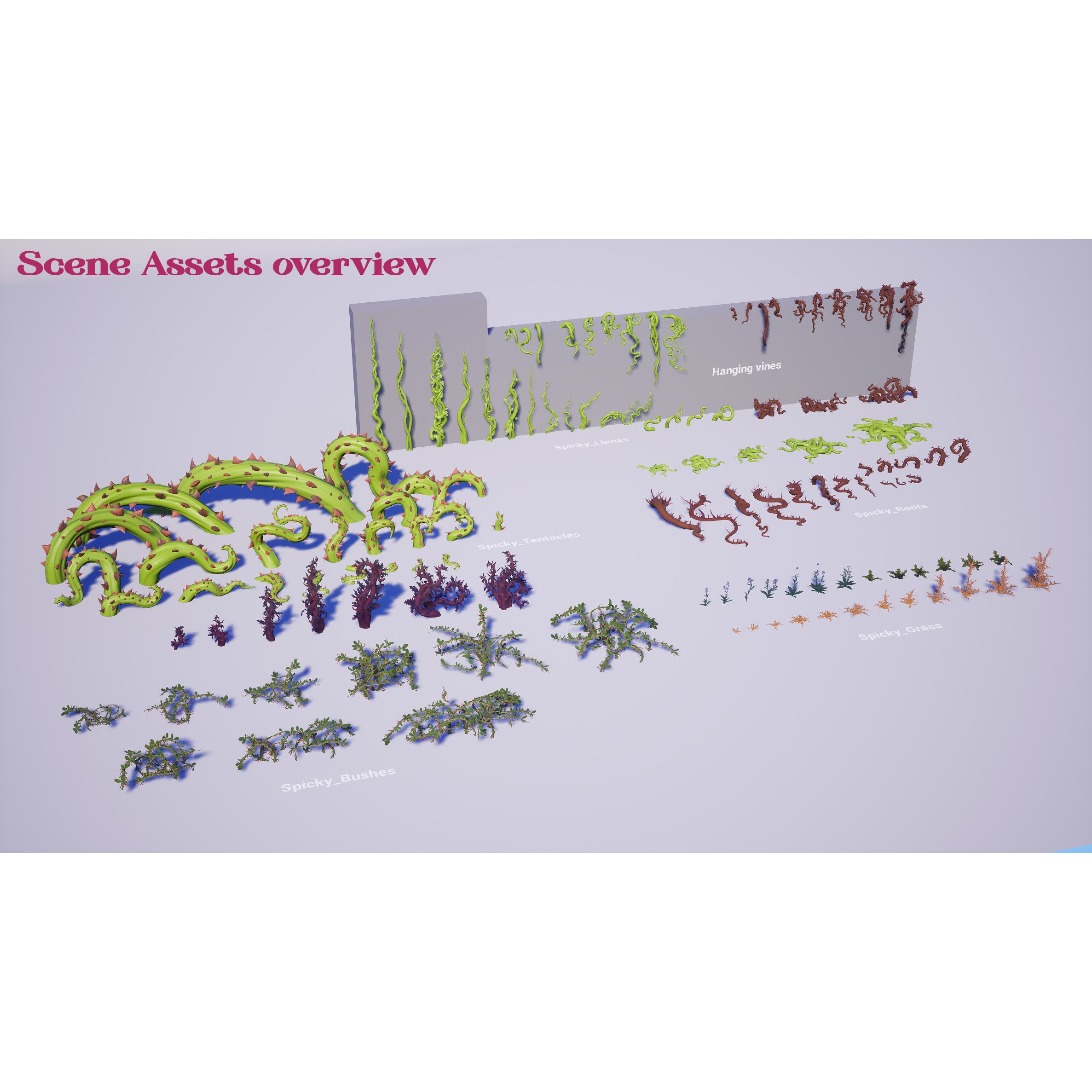 Spiky Plants Pack - Low-Poly Game-Ready 3D Model - View 27