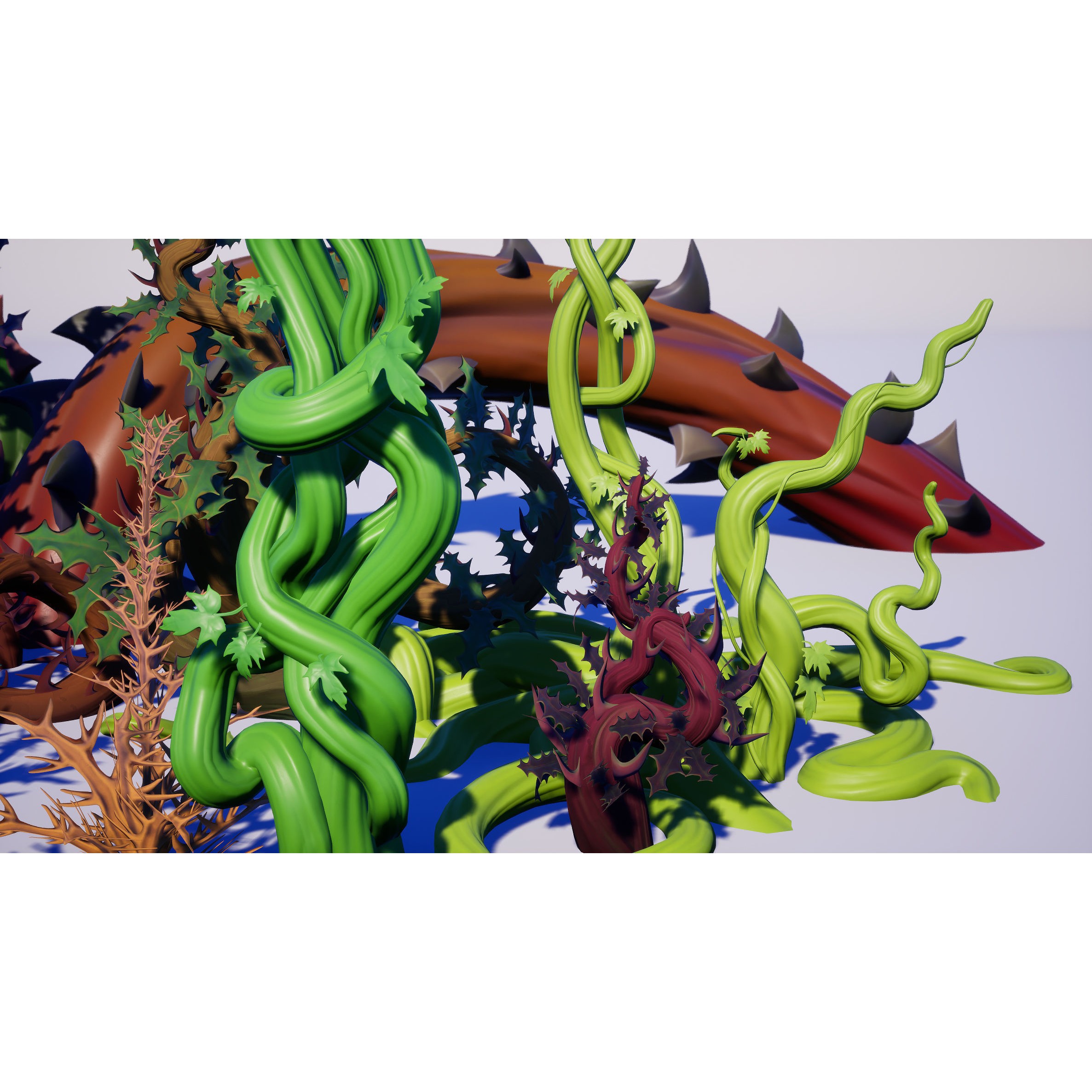 Spiky Plants Pack - Low-Poly Game-Ready 3D Model - View 7