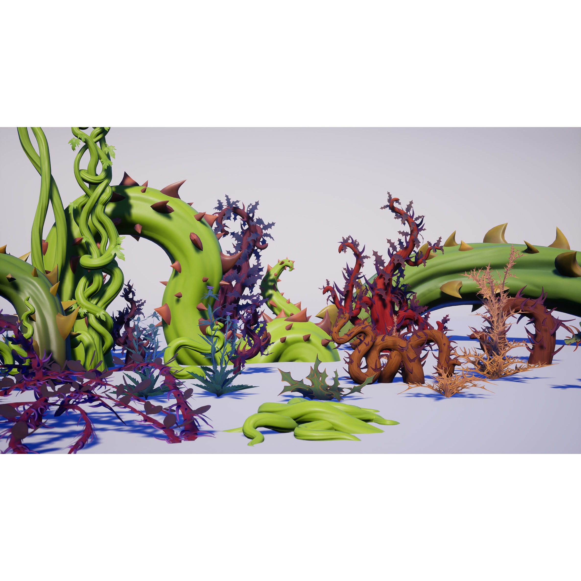 Spiky Plants Pack - Low-Poly Game-Ready 3D Model - View 9