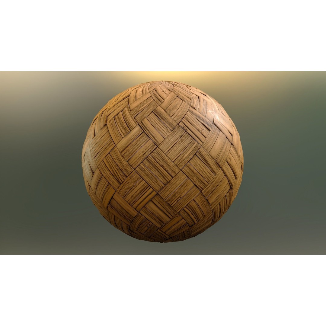 Wooden Parquet Tile PBR Texture 3D Model – 4 Colors, Game Ready - View 3