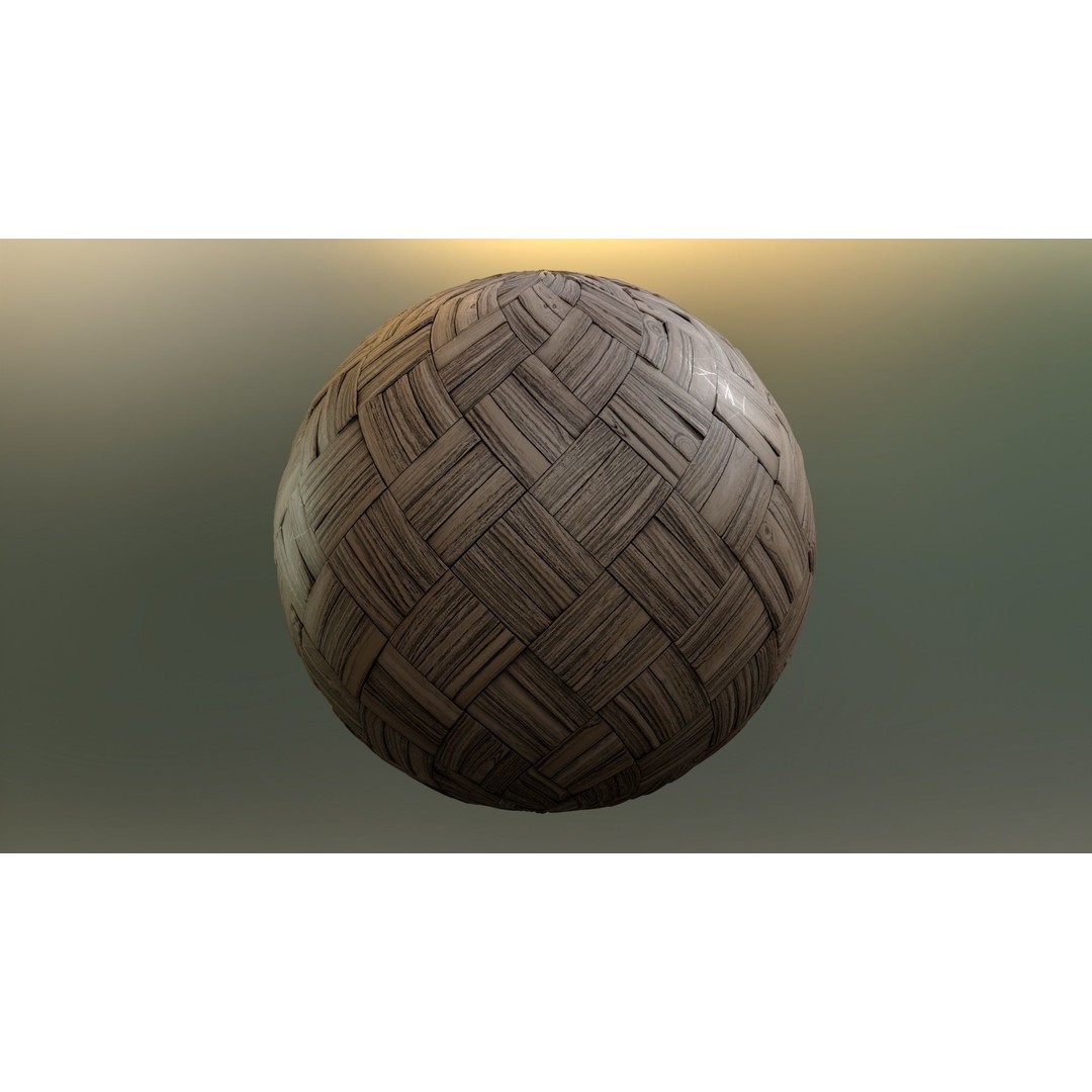 Wooden Parquet Tile PBR Texture 3D Model – 4 Colors, Game Ready - View 4