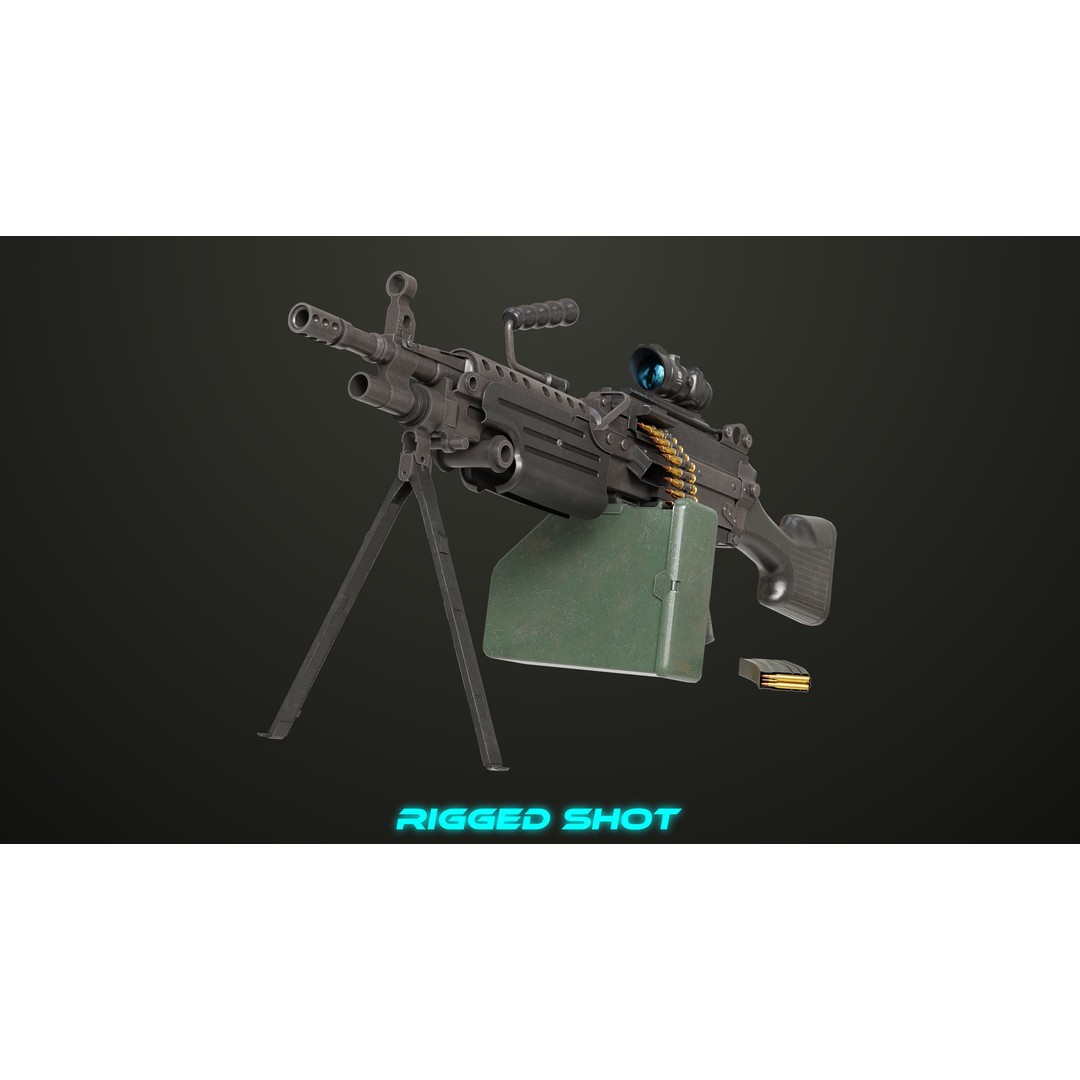 Machine Gun 12 3D Model – Low Poly PBR Game Asset, FBX - View 18