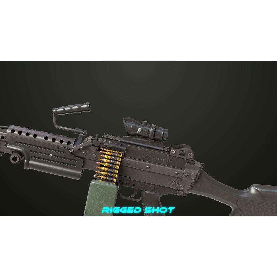 Machine Gun 12 3D Model – Low Poly PBR Game Asset, FBX - View 21