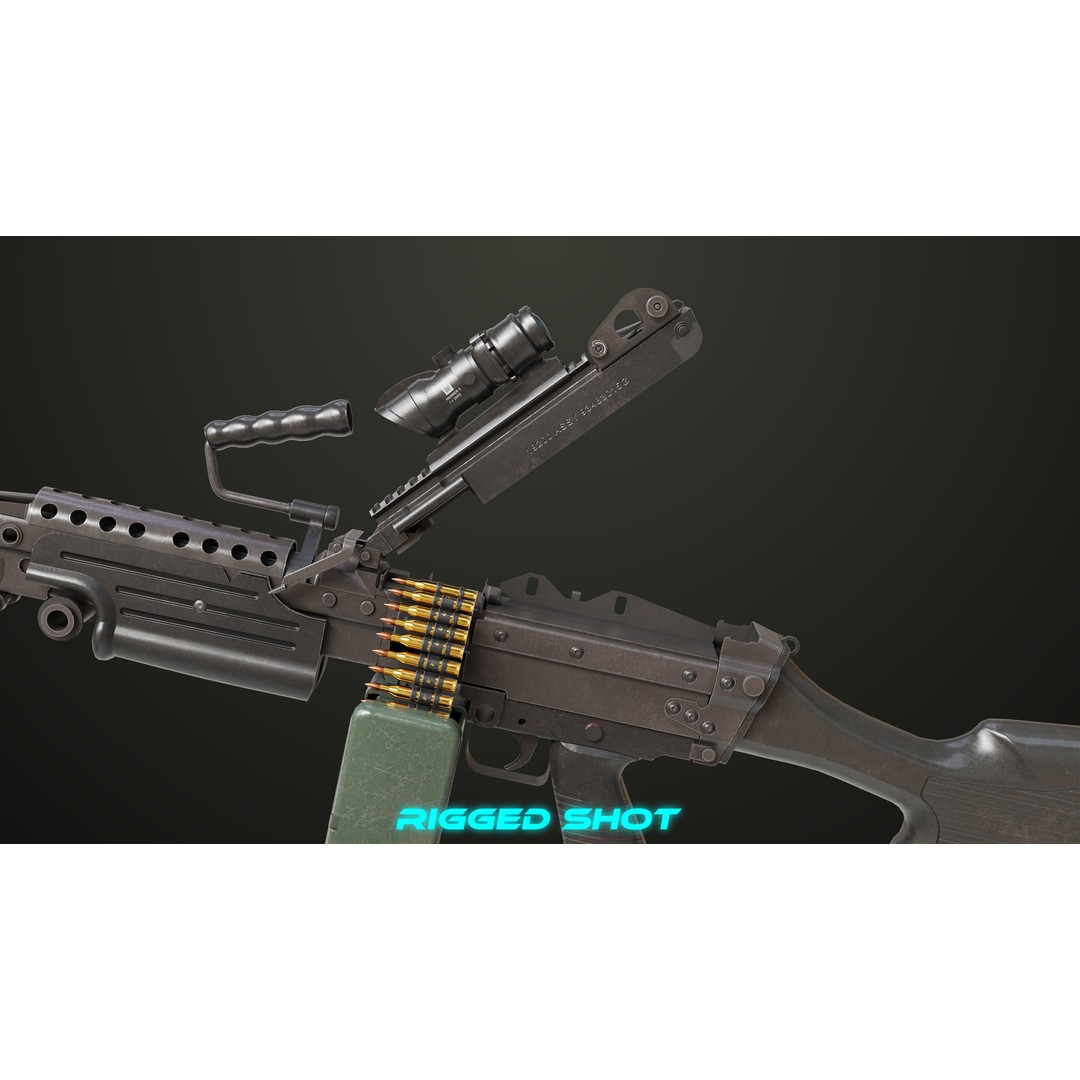 Machine Gun 12 3D Model – Low Poly PBR Game Asset, FBX - View 22