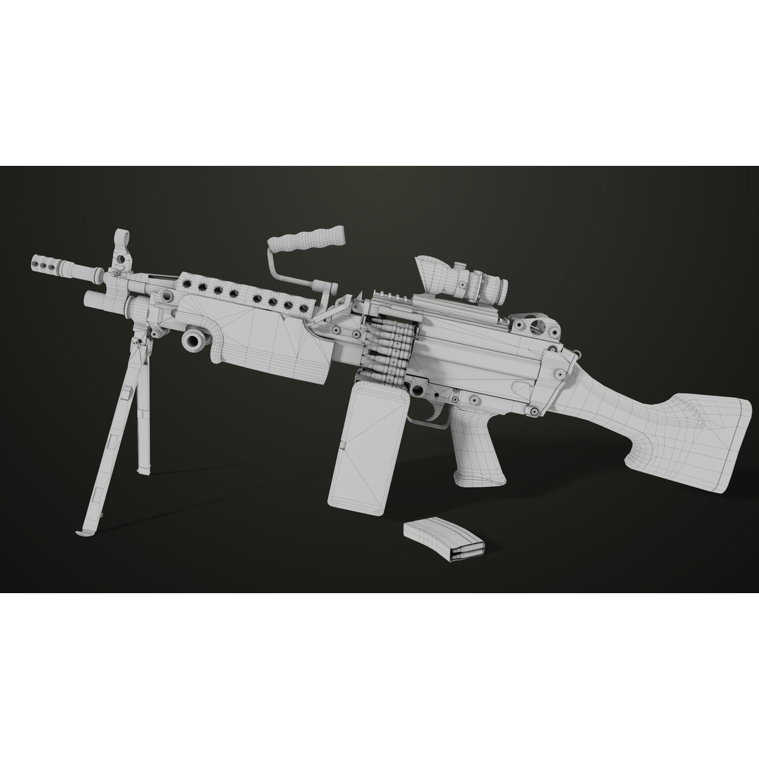Machine Gun 12 3D Model – Low Poly PBR Game Asset, FBX - View 33