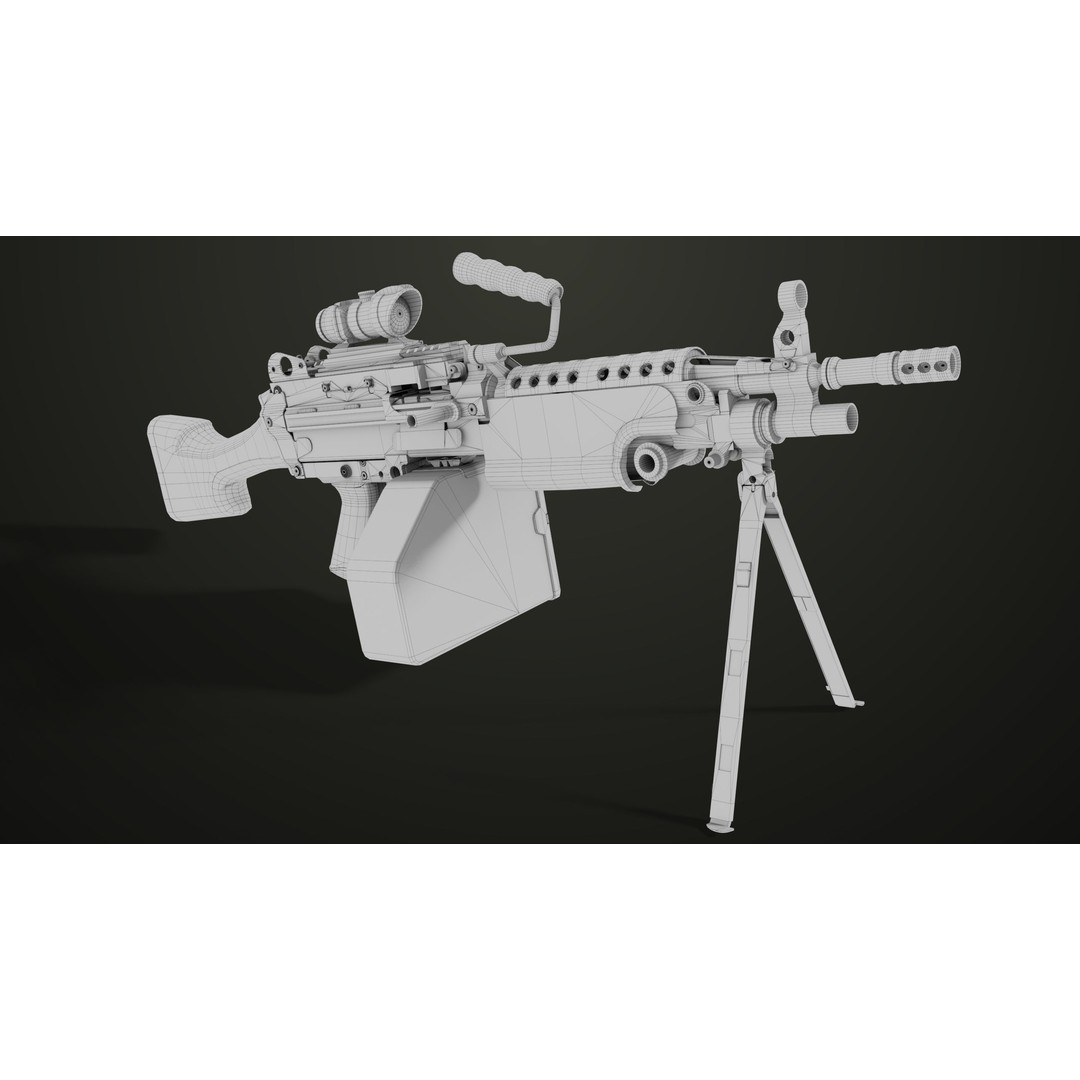 Machine Gun 12 3D Model – Low Poly PBR Game Asset, FBX - View 35