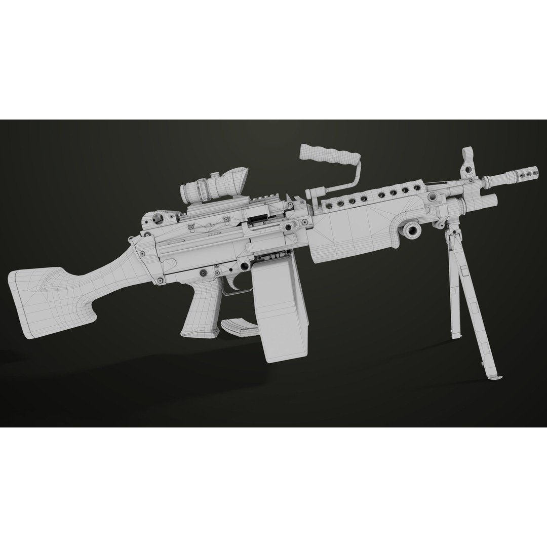 Machine Gun 12 3D Model – Low Poly PBR Game Asset, FBX - View 36