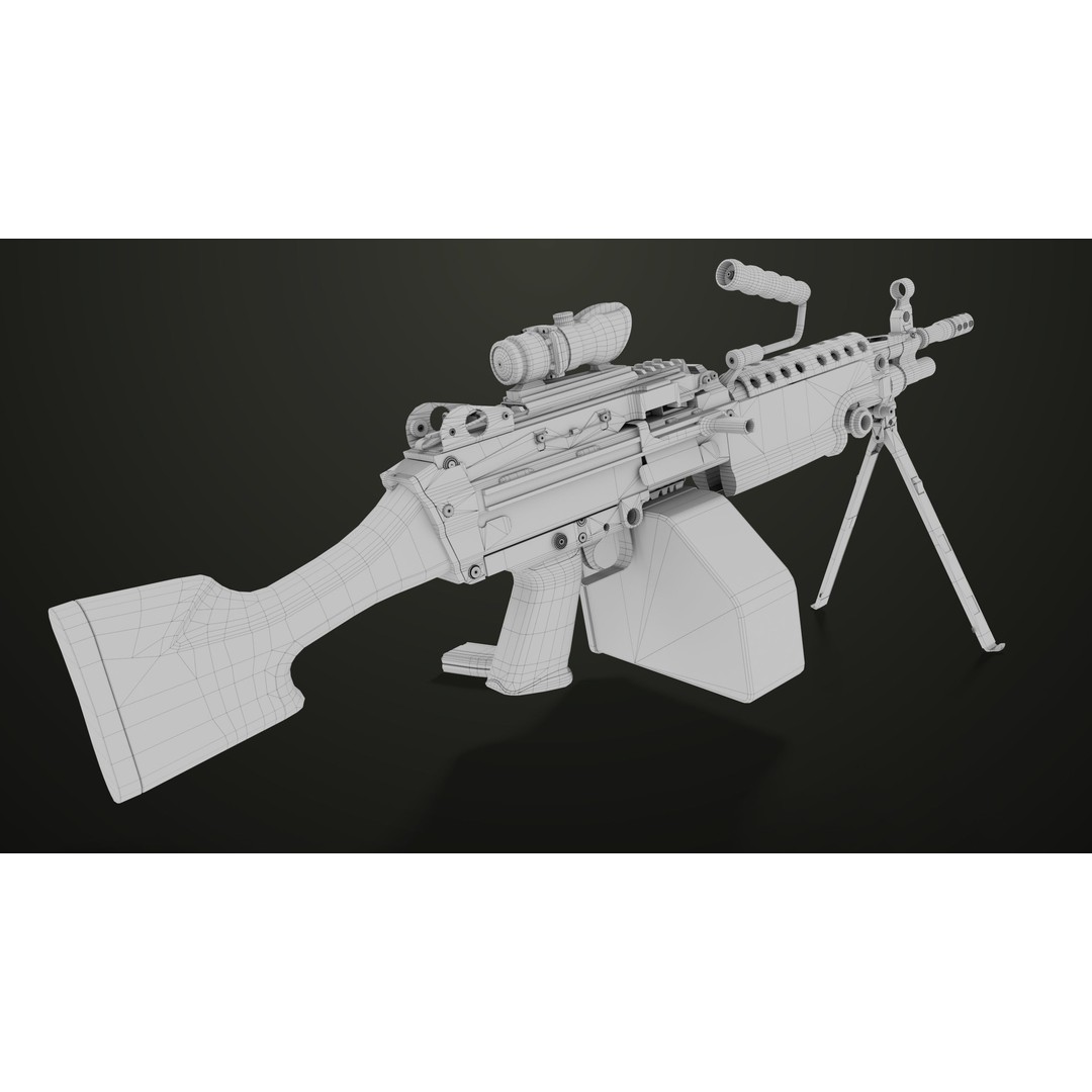 Machine Gun 12 3D Model – Low Poly PBR Game Asset, FBX - View 37