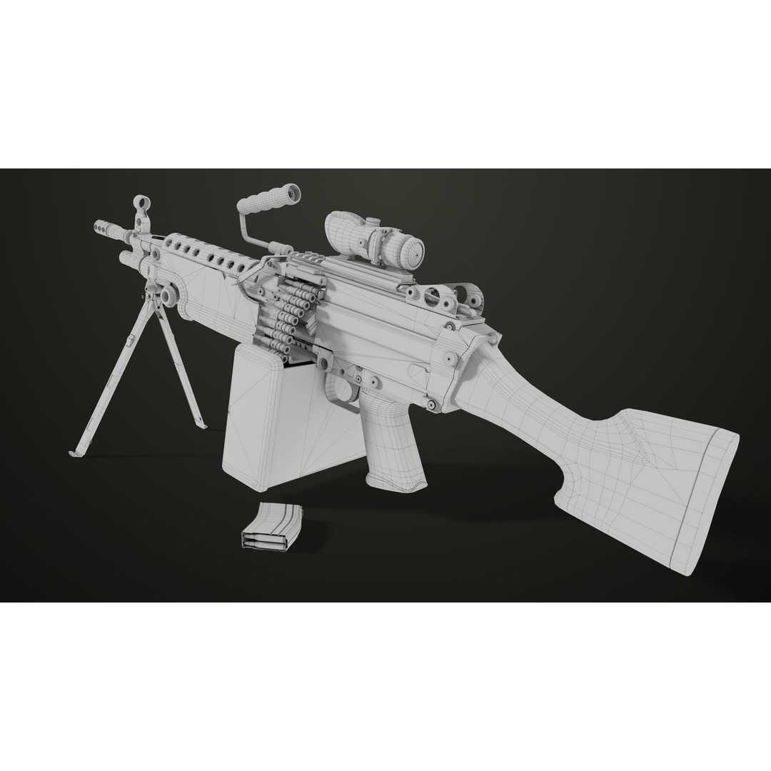 Machine Gun 12 3D Model – Low Poly PBR Game Asset, FBX - View 38