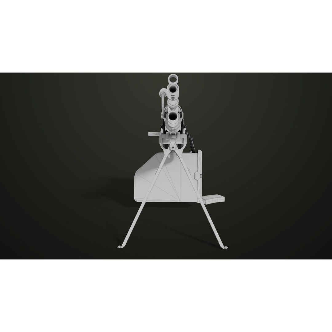 Machine Gun 12 3D Model – Low Poly PBR Game Asset, FBX - View 39