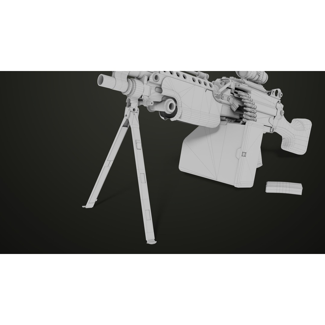 Machine Gun 12 3D Model – Low Poly PBR Game Asset, FBX - View 40