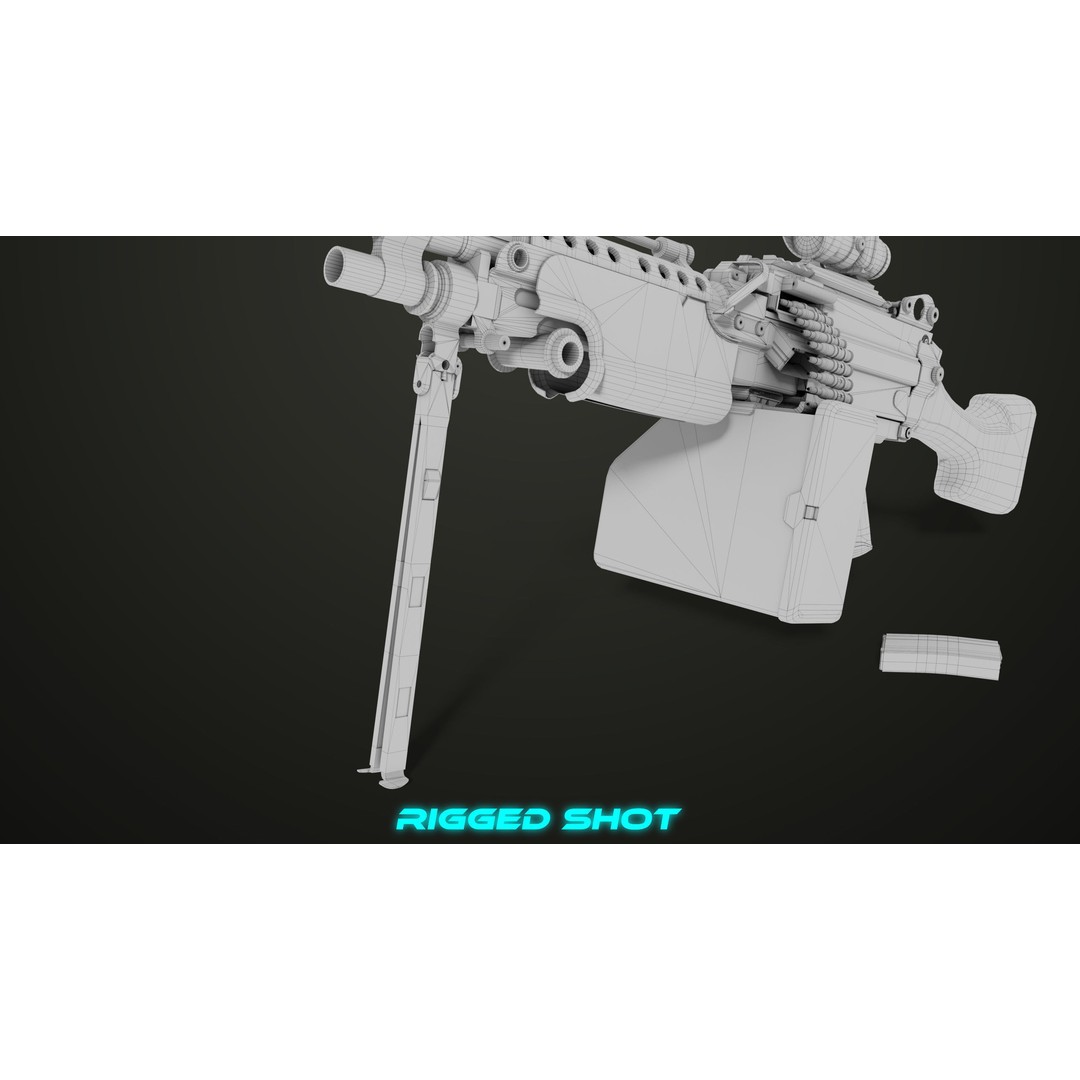Machine Gun 12 3D Model – Low Poly PBR Game Asset, FBX - View 41