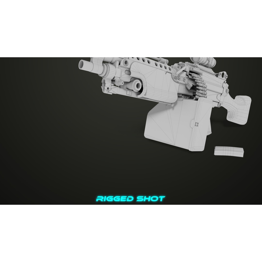 Machine Gun 12 3D Model – Low Poly PBR Game Asset, FBX - View 42