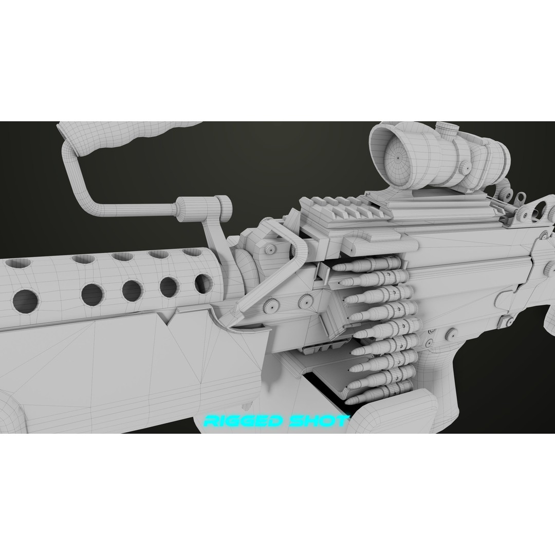Machine Gun 12 3D Model – Low Poly PBR Game Asset, FBX - View 43