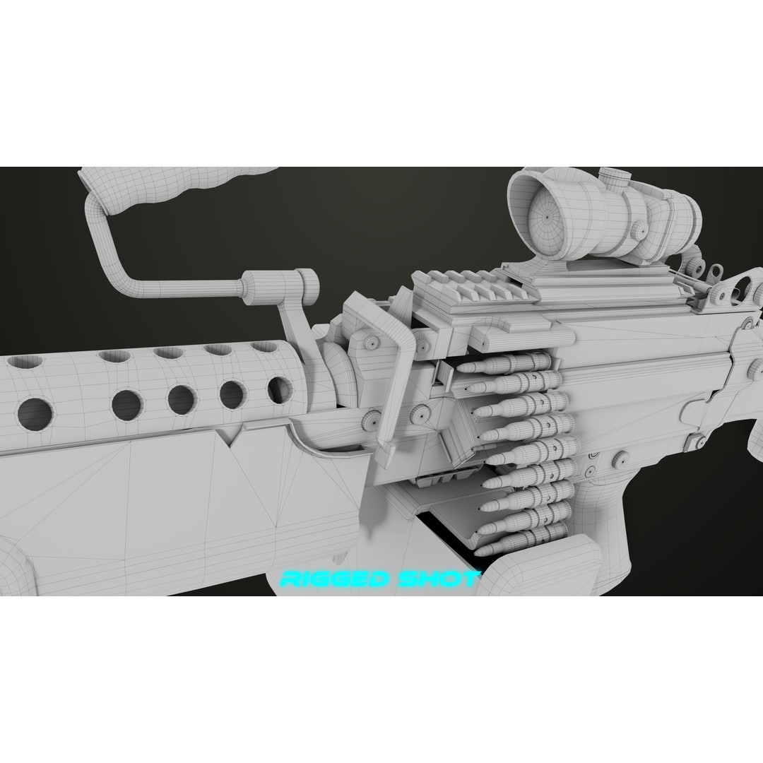 Machine Gun 12 3D Model – Low Poly PBR Game Asset, FBX - View 44