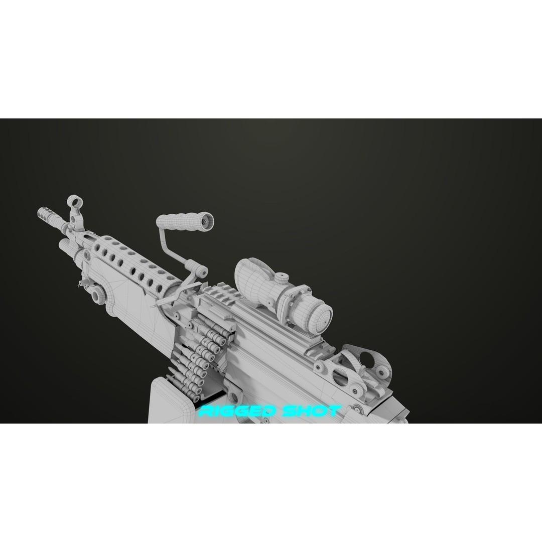 Machine Gun 12 3D Model – Low Poly PBR Game Asset, FBX - View 45