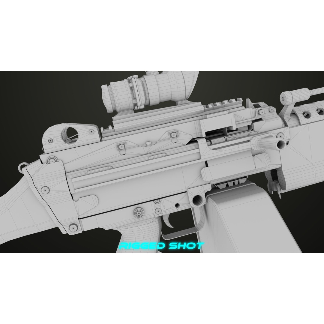 Machine Gun 12 3D Model – Low Poly PBR Game Asset, FBX - View 49