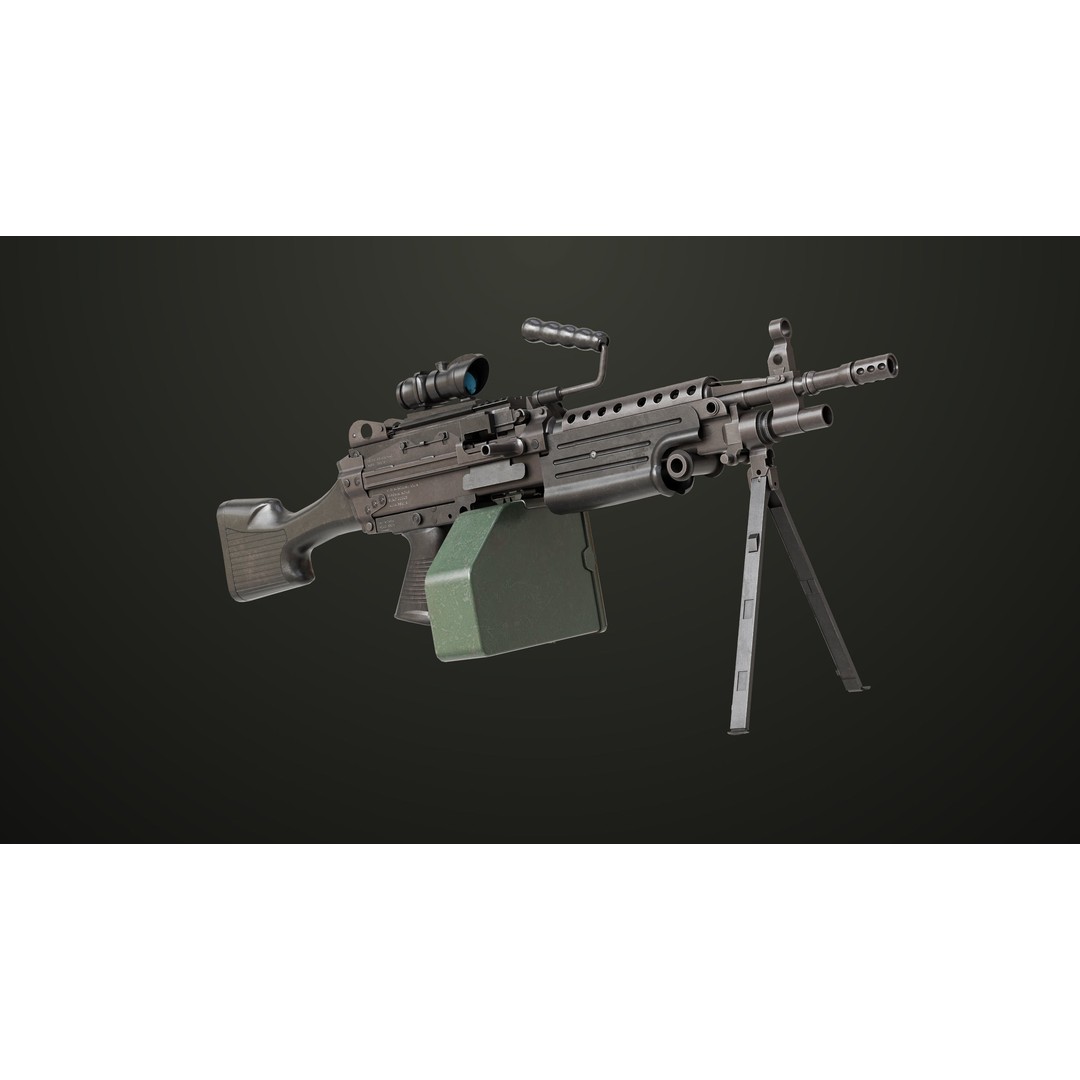 Machine Gun 12 3D Model – Low Poly PBR Game Asset, FBX - View 5