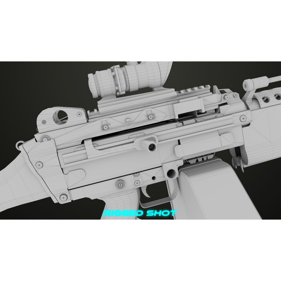 Machine Gun 12 3D Model – Low Poly PBR Game Asset, FBX - View 50