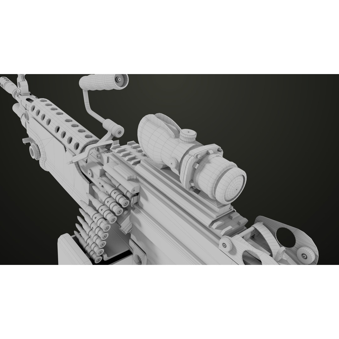 Machine Gun 12 3D Model – Low Poly PBR Game Asset, FBX - View 51